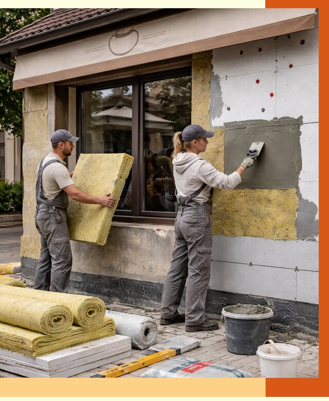 Утепление кафе в Гусе-Хрустальном от 4493 руб/м2 — комплексно под ключ | ТепломастерГсь